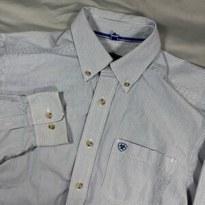 Ariat Pro Series Men's S/P Blue Stripe Button Down Shirt Long Sleeve